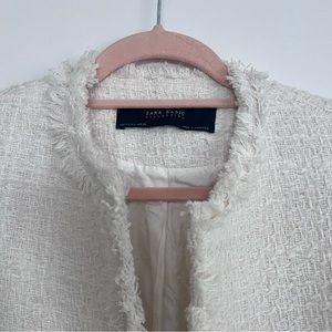 Cotton tweed jacket in cream